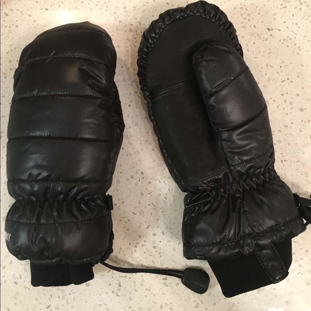 Black women winter mittens gloves